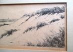Duinen~Ets~Samil ?~Achter glas in lijst~Katwijk, Antiek en Kunst, Kunst | Etsen en Gravures, Ophalen of Verzenden