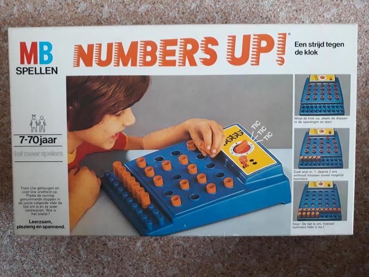 MB Numbers Up! - Vintage Gezelschapsspel, Hobby en Vrije tijd, Gezelschapsspellen | Bordspellen, Gebruikt, Een of twee spelers