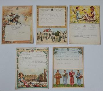 5 st. Originele Belgische Telegrammen uit 1946 "Authentiek" beschikbaar voor biedingen