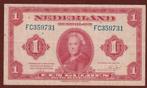 1 gld 1943 FC 359731 (wilhelmina) aardig exemplaar, Ophalen of Verzenden, 1 gulden