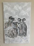 Groot schilderij acryl schapen, Antiek en Kunst, Kunst | Schilderijen | Modern, Ophalen of Verzenden