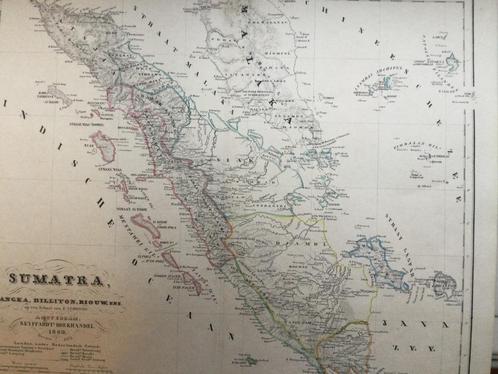 Indonesië eiland Sumatra, 1869, Antiek en Kunst, Kunst | Etsen en Gravures, Verzenden