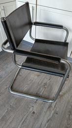4x Mart Stam Breuer Bauhaus buisframe stoel zwart leer, Zwart, Leer, Ophalen of Verzenden, Zo goed als nieuw