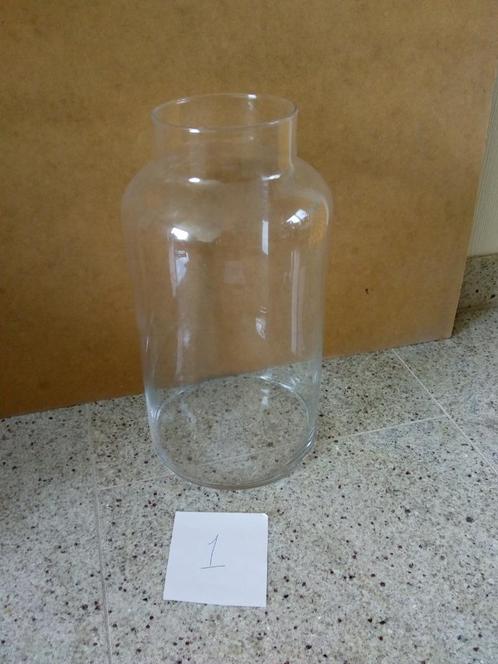 Glazen melkbus vaas nummer 1, Huis en Inrichting, Woonaccessoires | Vazen, Gebruikt, Overige kleuren, Minder dan 50 cm, Glas, Ophalen