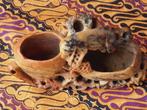 Mooie zware antieke Chinese inktpot met aap en vogels 16 cm., Antiek en Kunst, Kunst | Niet-Westerse kunst, Ophalen of Verzenden
