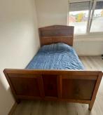 Antiek houten bed (twijfelaar), Huis en Inrichting, Ophalen, Gebruikt, Bruin, Vintage