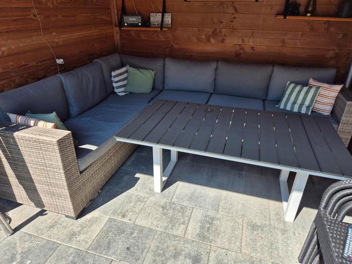 Lounge dining set, Tuin en Terras, Tuinsets en Loungesets, Gebruikt, Loungeset, 6 zitplaatsen, Bank, Eettafel, Ophalen
