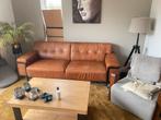 Zeer mooie kwaliteit cowboy leren bankstel, Huis en Inrichting, Ophalen, Driepersoons, Zo goed als nieuw, Rechte bank
