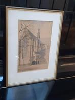 litho hand ingekleurd Alkmaar Grote Herv. kerk Bob Brobbel., Antiek en Kunst, Kunst | Litho's en Zeefdrukken, Ophalen