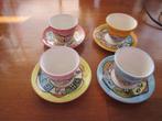 4 espresso kop en schotels, Ophalen of Verzenden, Zo goed als nieuw, Overige stijlen, Kop(pen) en/of Schotel(s)