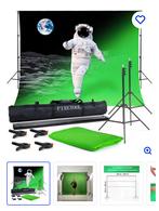 Green screen doek 3x3 cm met achtergrond en 4 klemmen, Audio, Tv en Foto, Fotografie | Fotostudio en Toebehoren, Nieuw, Achtergrond