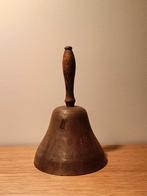 Antieke koperen schoolbel. Vintage tafelbel., Antiek en Kunst, Ophalen