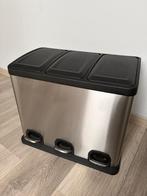 Pedaalemmer 3 vakken zgan, Ophalen, Met pedaal, Rvs, Minder dan 50 cm