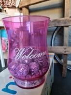 Glazen vaas roze, Minder dan 50 cm, Glas, Ophalen of Verzenden, Zo goed als nieuw