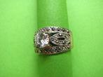 Mooie Zilveren Ring - Bergrkistal en Markasietjes, Sieraden, Tassen en Uiterlijk, Antieke sieraden, Verzenden, Zilver, Ring, Met edelsteen