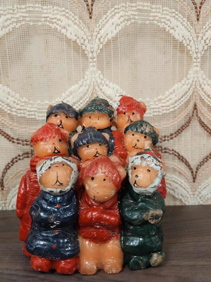 Vintage grote kerst kaars - 9 zingende beren, Diversen, Kerst, Zo goed als nieuw, Ophalen of Verzenden