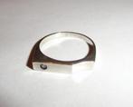 Ring 925 zilver modern steentje, Sieraden, Tassen en Uiterlijk, Ringen, 18 tot 19, Zo goed als nieuw, Dame, Zilver