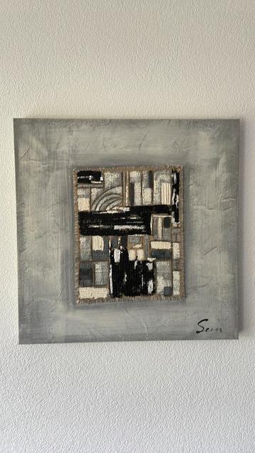 Twee Abstracte Schilderijen, Gesigneerd Kunstwerk, Uniek beschikbaar voor biedingen