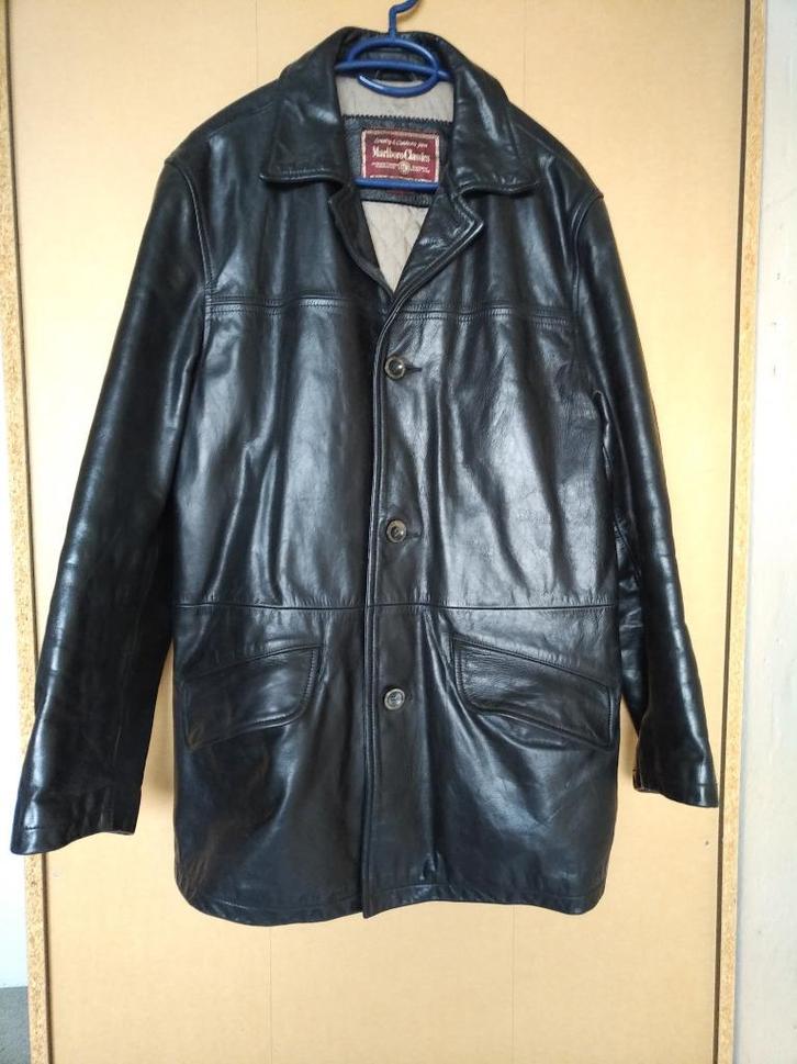 Prachtige gevoerde leren jas van Marlboro - nieuwstaat - M/L, Kleding | Heren, Jassen | Winter, Zo goed als nieuw, Maat 48/50 (M)