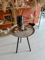 Bijzettafel Loods 5 zilver boho, Minder dan 55 cm, Metaal of Aluminium, Boho, Rond