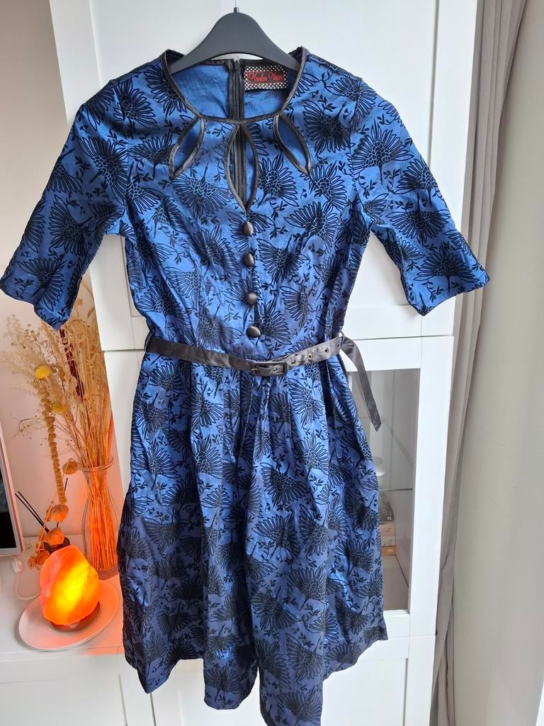 Gave zwart blauwe jurk Voodoo Vixen maat M, Kleding | Dames, Jurken, Maat 38/40 (M), Blauw, Voodoo Vixen, Nieuw