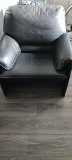 Leolux leren fauteuil met hocker in de kleur antraciet, Huis en Inrichting, Ophalen, 75 tot 100 cm, Eenpersoons, Minder dan 150 cm