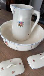 Antiek lampetstel met bloemmotief, Antiek en Kunst, Antiek | Keramiek en Aardewerk, Ophalen