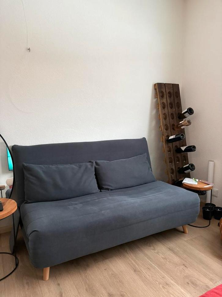 Slaapbank Maisons du Monde, Huis en Inrichting, Slaapkamer | Slaapbanken, Gebruikt, 120 cm, 200 cm, Twijfelaar, Grijs, Ophalen