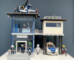 Playmobile Politiestation, helikopter, auto, fiets, motor +, Ophalen of Verzenden, Zo goed als nieuw, Complete set