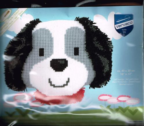 Cado koopje  vervaco borduur- en knooppakket kussen  hondje, Hobby en Vrije tijd, Borduren en Borduurmachines, Nieuw, Overige typen