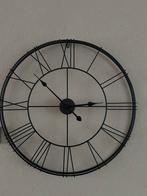 Industriële zwarte klok 70 cm, Huis en Inrichting, Woonaccessoires | Klokken, Ophalen, Zo goed als nieuw, Analoog, Wandklok