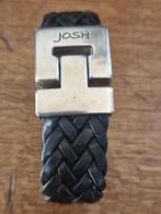 Josh Armband. Gevlochten leder. Zwart., Ophalen of Verzenden, Zo goed als nieuw, Zwart, Leer
