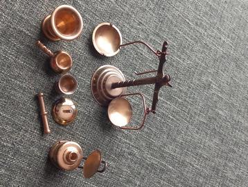 Koperen apothekersset voor poppen beschikbaar voor biedingen