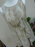 Gevoerd, beige jurk, maat 36 S jurkje met roezels, Kleding | Dames, Jurken, H&M, Ophalen of Verzenden, Zo goed als nieuw, Maat 36 (S)