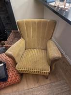 Vintage fluwelen fauteuil, Ophalen, Gebruikt, 75 tot 100 cm, 75 tot 100 cm