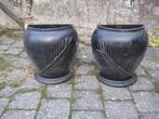 IJzeren Bloembakken,, Tuin en Terras, Ophalen, Gebruikt, Rond, Metaal