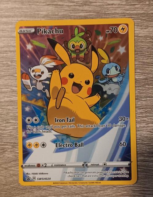 Pikachu swsh020, Hobby en Vrije tijd, Verzamelkaartspellen | Pokémon, Zo goed als nieuw, Losse kaart, Ophalen of Verzenden