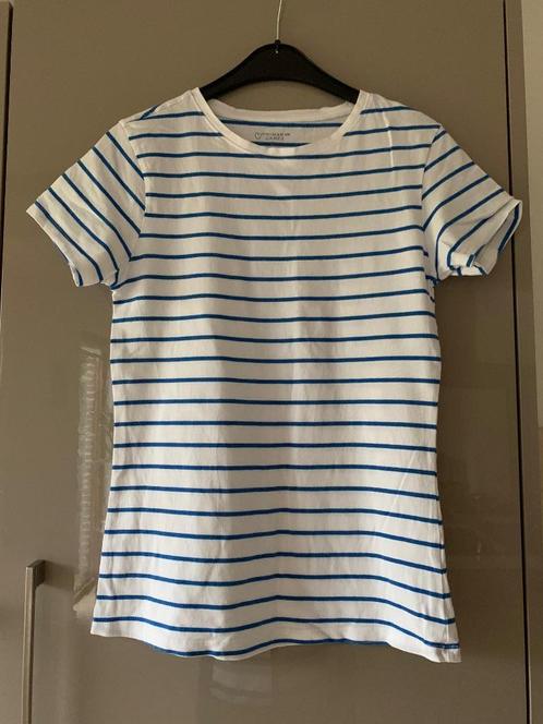 Wit/blauw gestreept shirtje / topje maat S, Kleding | Dames, Tops, Zo goed als nieuw, Maat 36 (S), Korte mouw, Ophalen of Verzenden