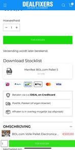 VOLLE PALLET BOL ELECTRONICA (oa APPLE en SAMSUNG), Ophalen of Verzenden, Bol, Info@bol.nl, Amsterdam