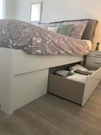 Mooie Tweepersoons Bed met Opbergruimte, Verstelbaar, Wit, Tweepersoons, Ophalen of Verzenden