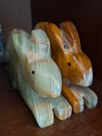2 marmeren konijntjes, Verzamelen, Beelden en Beeldjes, Ophalen of Verzenden, Gebruikt, Dier