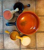 Terracotta fondue pannen, Huis en Inrichting, Keuken | Potten en Pannen, Ophalen, Zo goed als nieuw, Overige materialen, Koekenpan of Braadpan