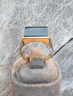 14k Gouden zegelring met onyx steen 9.6 gram, Heer, Ophalen of Verzenden, Zo goed als nieuw, Nvt