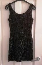 Ivivi zwart pailletten jurkje met rits achterop mt S 27430
