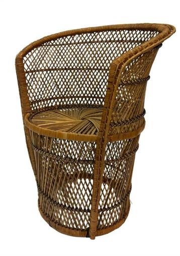 Vintage Boho/bohemian rieten stoel fauteuil beschikbaar voor biedingen