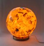 Grote Vintage Albasten Bollamp, Huis en Inrichting, Lampen | Tafellampen, Ophalen of Verzenden, Zo goed als nieuw, Minder dan 50 cm