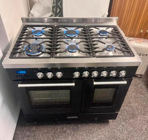 Fratelli Onofri 90cm gasfornuis – 6 pits + wok + 2 ovens, Witgoed en Apparatuur, Fornuizen, Gebruikt, Vrijstaand, Gas, 5 kookzones of meer