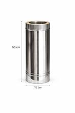 Dubbelwandige RVS kachelpijp 50 cm – Ø150 mm x Ø200 mm
