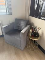 Grijze fauteuil stoel fluweel, Ophalen, Eenpersoons, Minder dan 150 cm