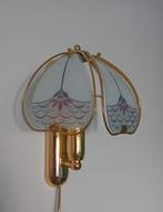 Messing melkglas Hollywood Regency wandlamp, Ophalen of Verzenden, Zo goed als nieuw, Hollywood Regency